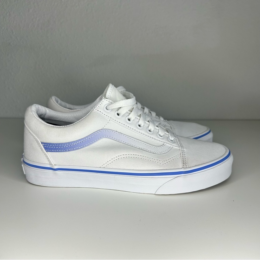 Vans Low Old Skool White/Blue Fade Sneakers-Style 721356- Women size 10